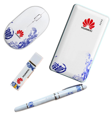 10000mAh快充移動電源+8G U盤+簽名筆+無線鼠標(biāo)辦公套裝