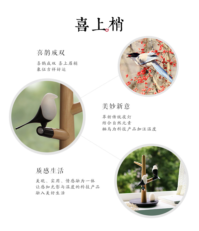 喜上梢感應燈 創(chuàng)意產(chǎn)品 新奇特燈具 led小夜燈 人體感應燈