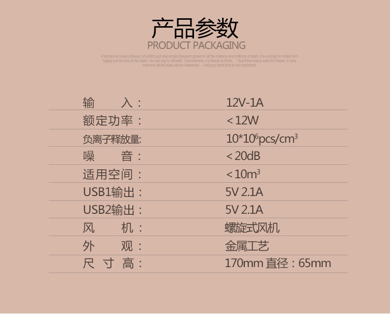榮事達(dá)RS-JC01R汽車車載空氣凈化器負(fù)離子自動(dòng)凈化 香檳金