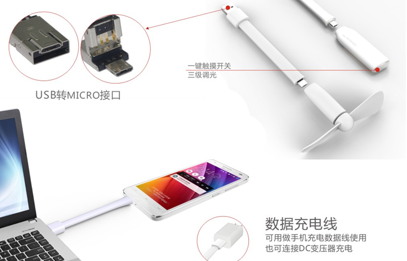 閱讀燈+迷你風(fēng)扇+數(shù)據(jù)充電線