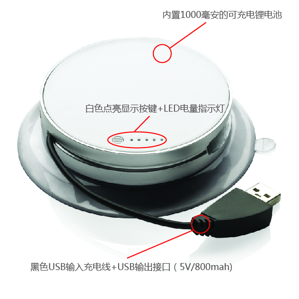 Port 吸窗式太陽能充電器