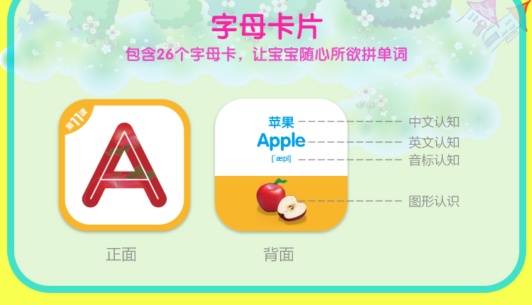 萌橙CC 魔法水果英語兒童早教卡AR立體認(rèn)知有聲識(shí)字卡片益智玩具