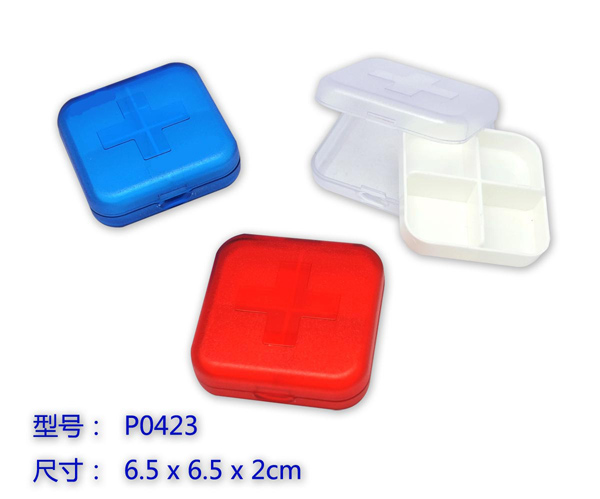 正方形十字架四格藥盒