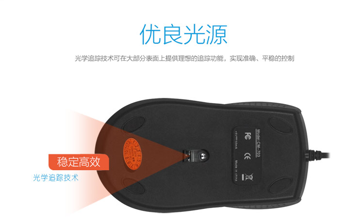 CM703有線光學(xué)辦公鼠標(biāo)臺式筆記本USB口電腦游戲鼠標(biāo)