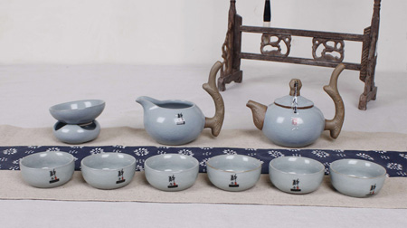 寶石藍揚帆啟航汝窯茶具