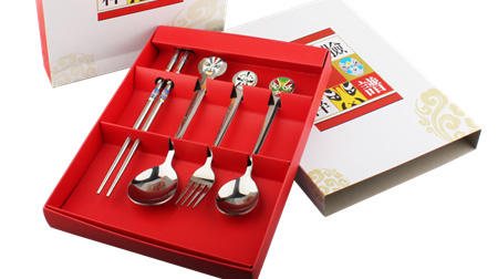精美臉譜餐具四件組