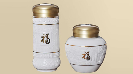 詩禮華章茶杯、茶葉罐兩件套