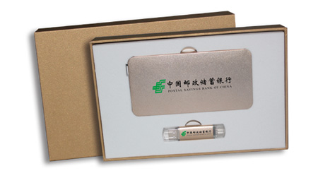 土豪金移動(dòng)電源兩件套系列