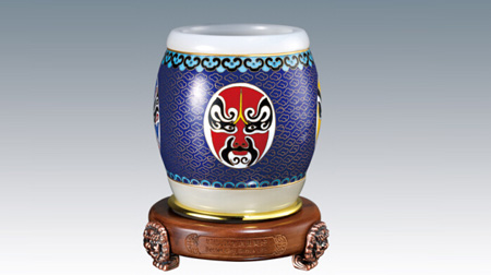 景泰藍(lán)白玉國(guó)粹筆筒（小）