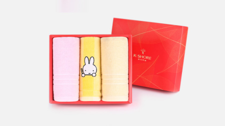 金號(hào)素色主義毛巾、面巾禮盒裝（紅/黃/蘭）